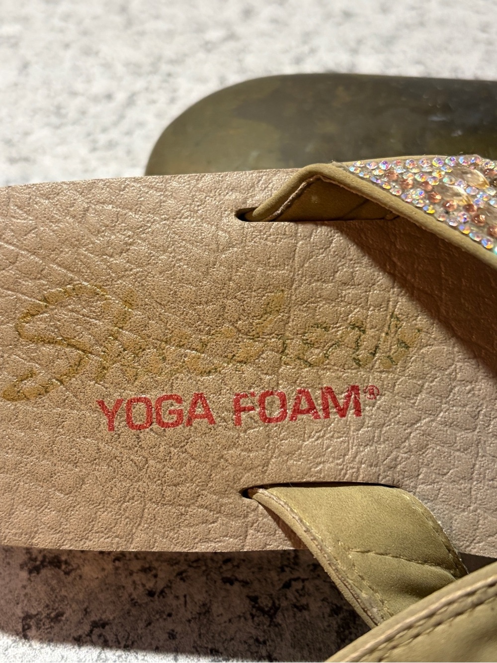Skechers Vinyasa Glory Rhinestone Wedge Flip Flops with Yoga Foam. Ladies Size 8 - Picture 5 of 8